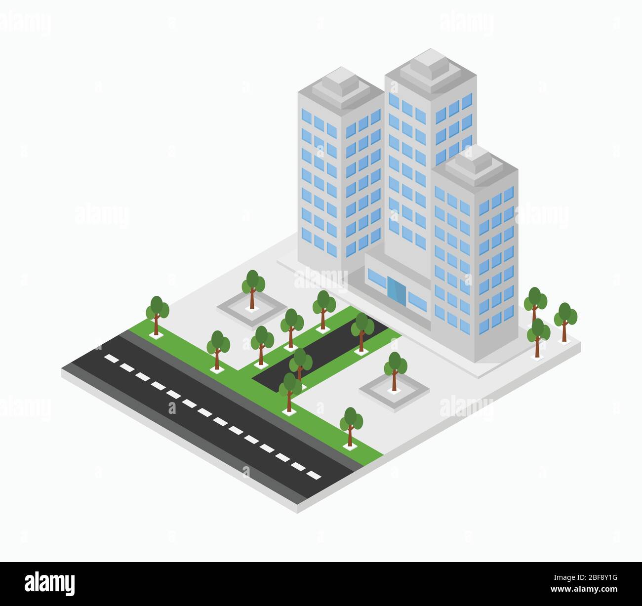 isometric skyscraper icon illustrated in vector on white background ...