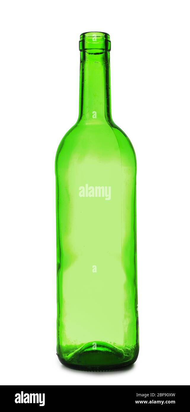 Glass bottle on white background. Recycling concept Stock Photo - Alamy