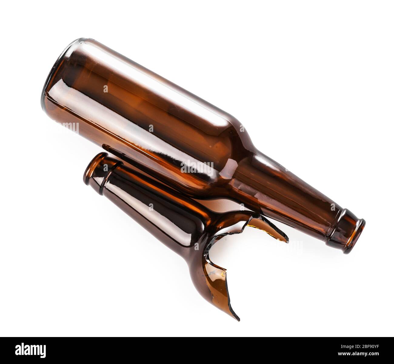 Glass bottles on white background. Recycling concept Stock Photo - Alamy