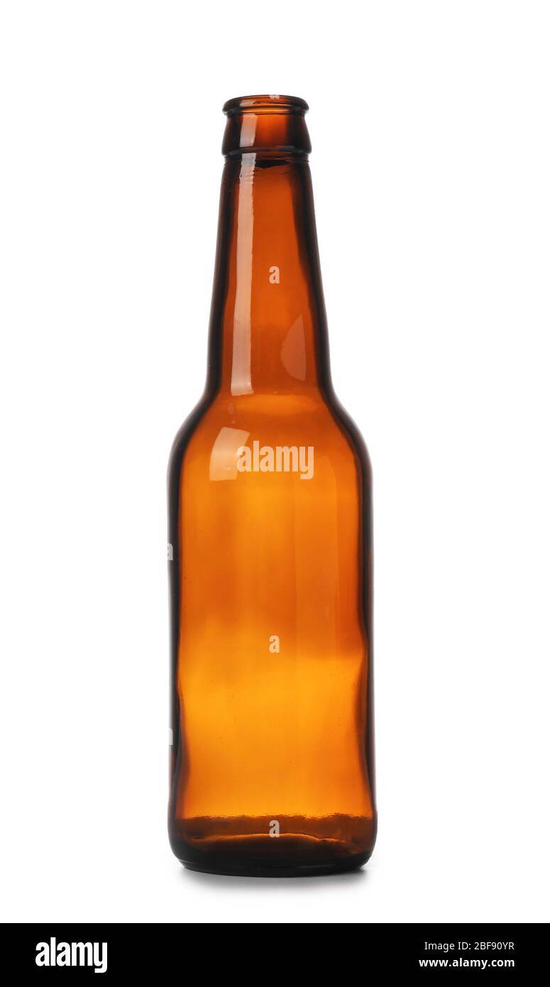 Glass bottle on white background. Recycling concept Stock Photo - Alamy