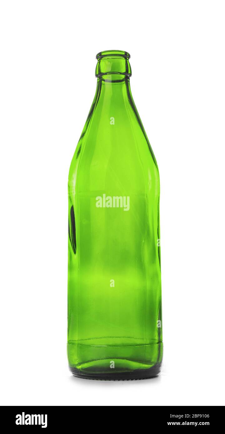 Glass bottle on white background. Recycling concept Stock Photo - Alamy