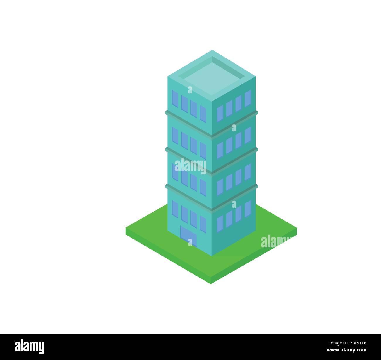 isometric skyscraper icon illustrated in vector on white background Stock Vector