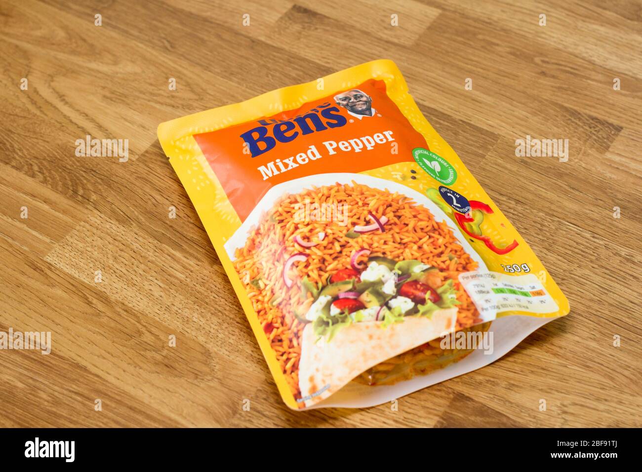Packet of Uncle Bens mixed pepper rice Stock Photo - Alamy