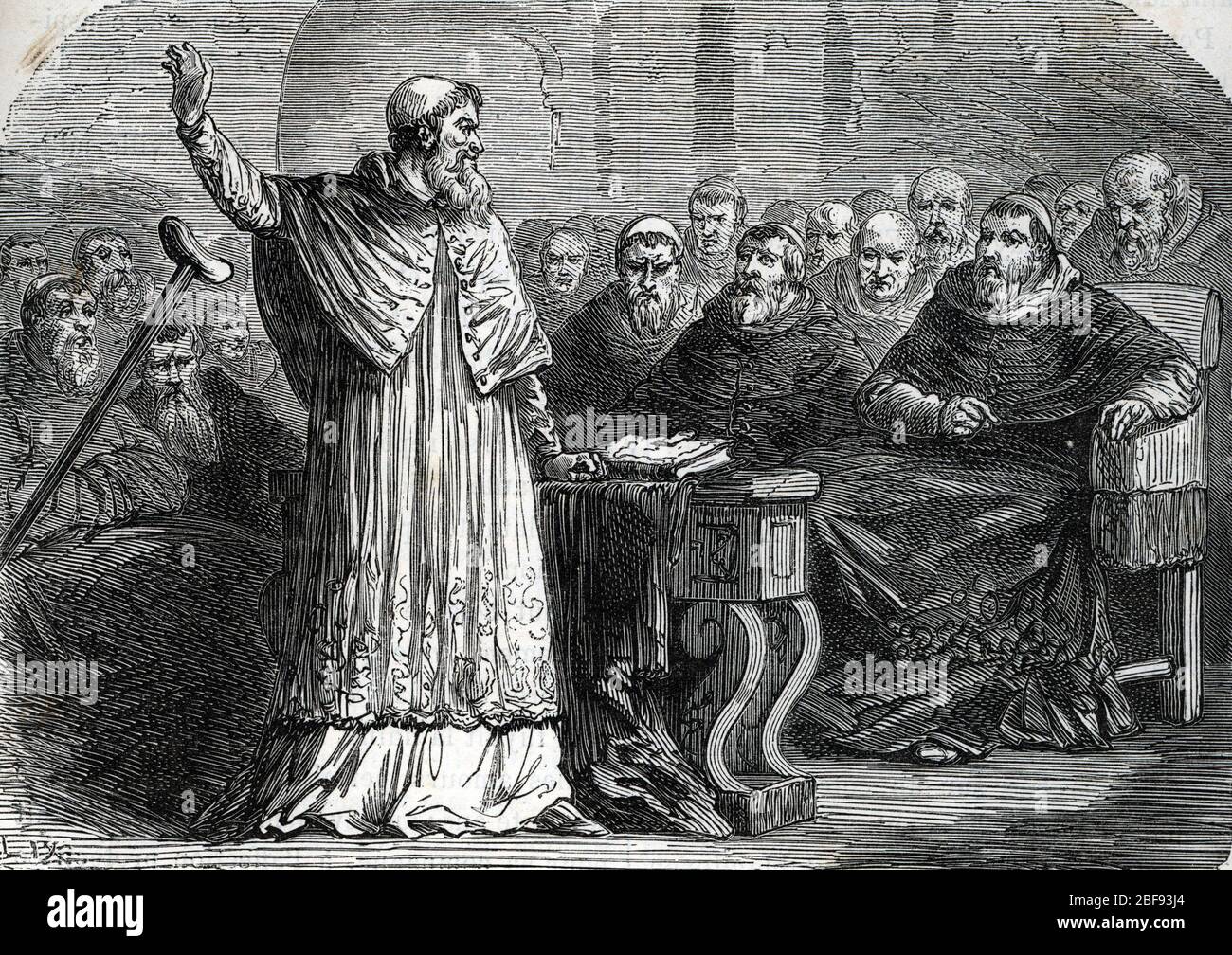 The conclave of 1555 for election of pope Paul IV Stock Photo