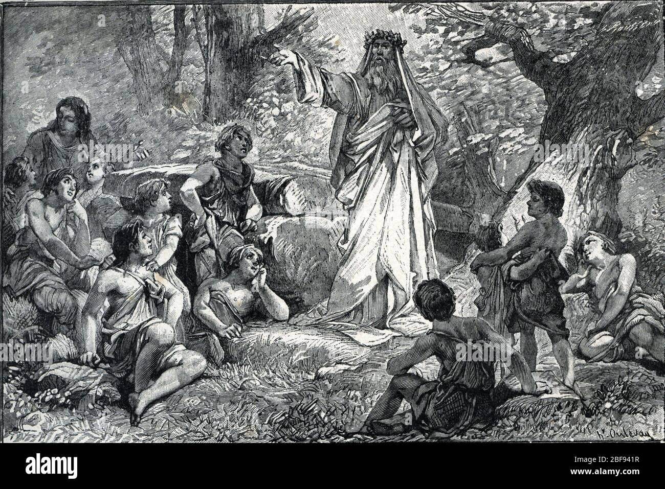 Les Gaulois Et Leur Pretres Ou Druides Druids Illustration Tiree De Mon Histoire De France De Hs Bres 14 Collection Privee Stock Photo Alamy