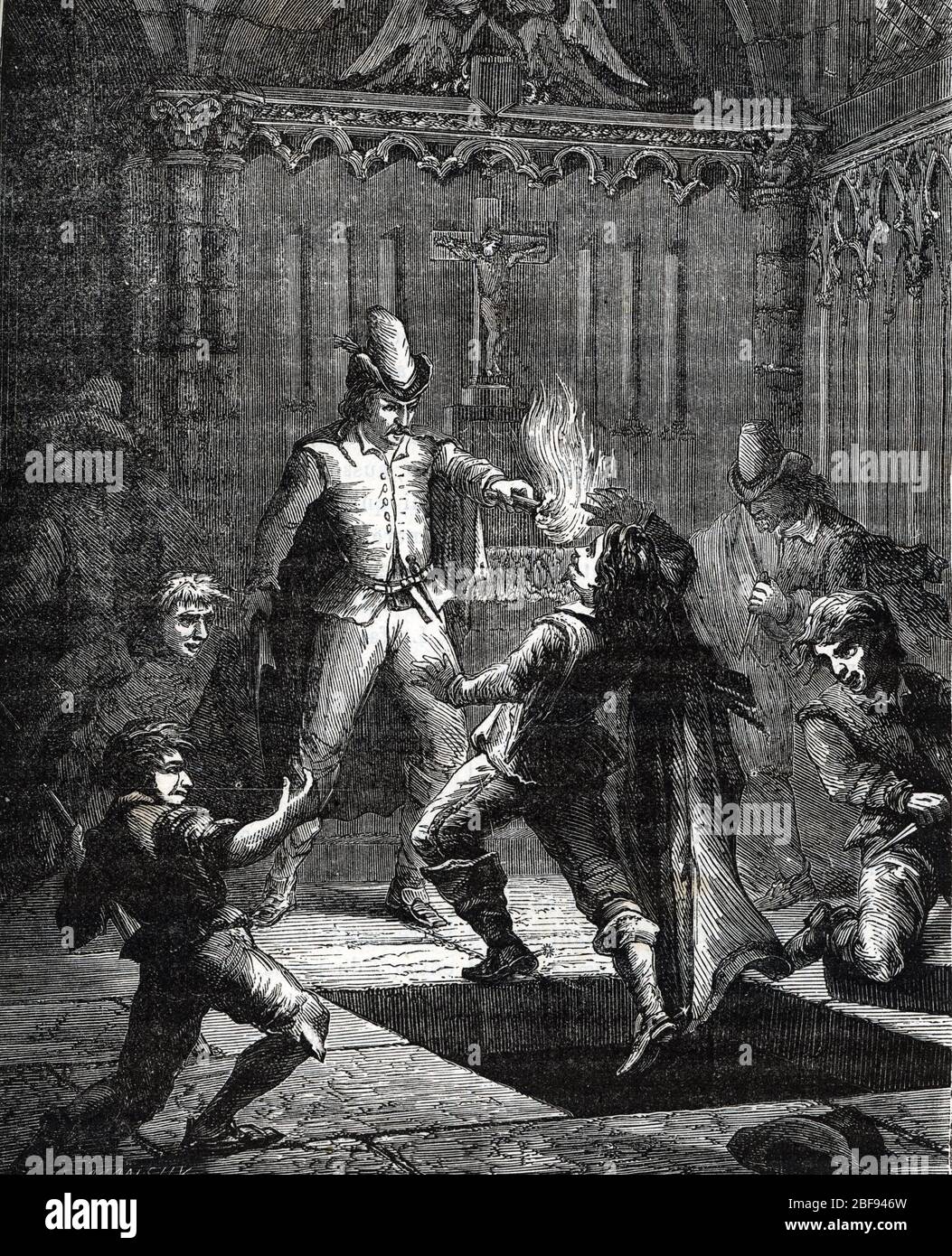 Un Prisonnier Jete Aux Oubliettes A Prisoner Falling Into The Dungeon Gravure Tiree De Le Batard De La Papesse De Labourieu 1878 Collection Priv Stock Photo Alamy