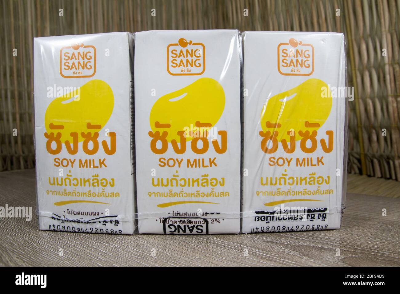 Chiangmai, Thailand April 17 2020 Sang Sang Soy Milk. Product by
