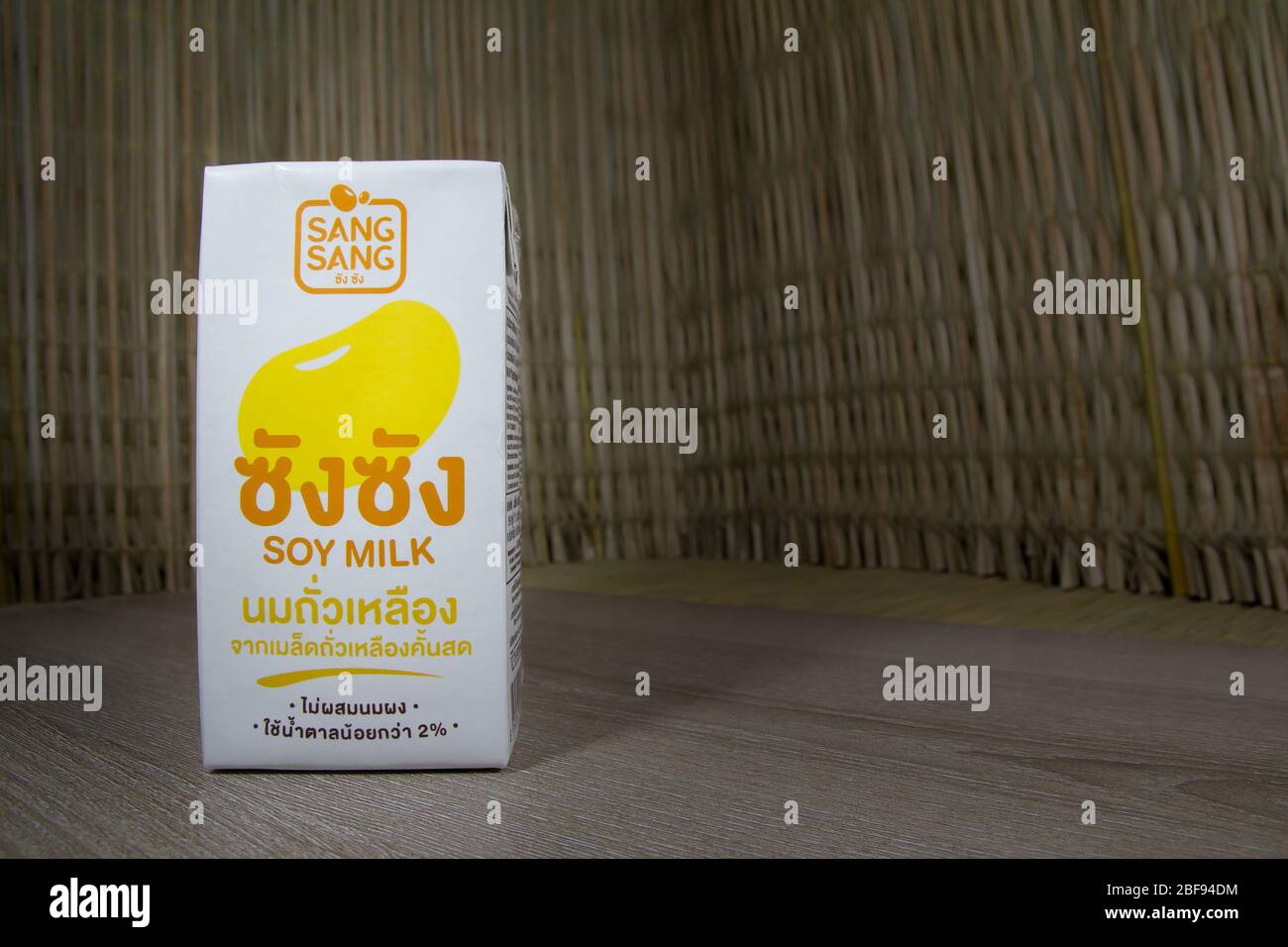 Chiangmai, Thailand April 17 2020 Sang Sang Soy Milk. Product by