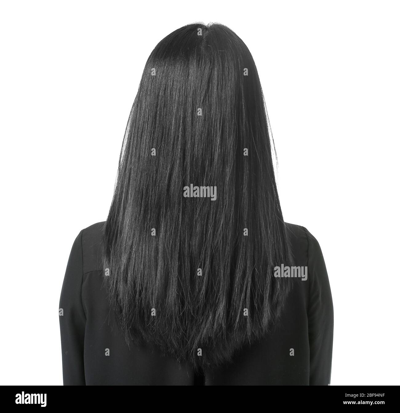 Young Asian woman with beautiful hair on white background Stock Photo ...