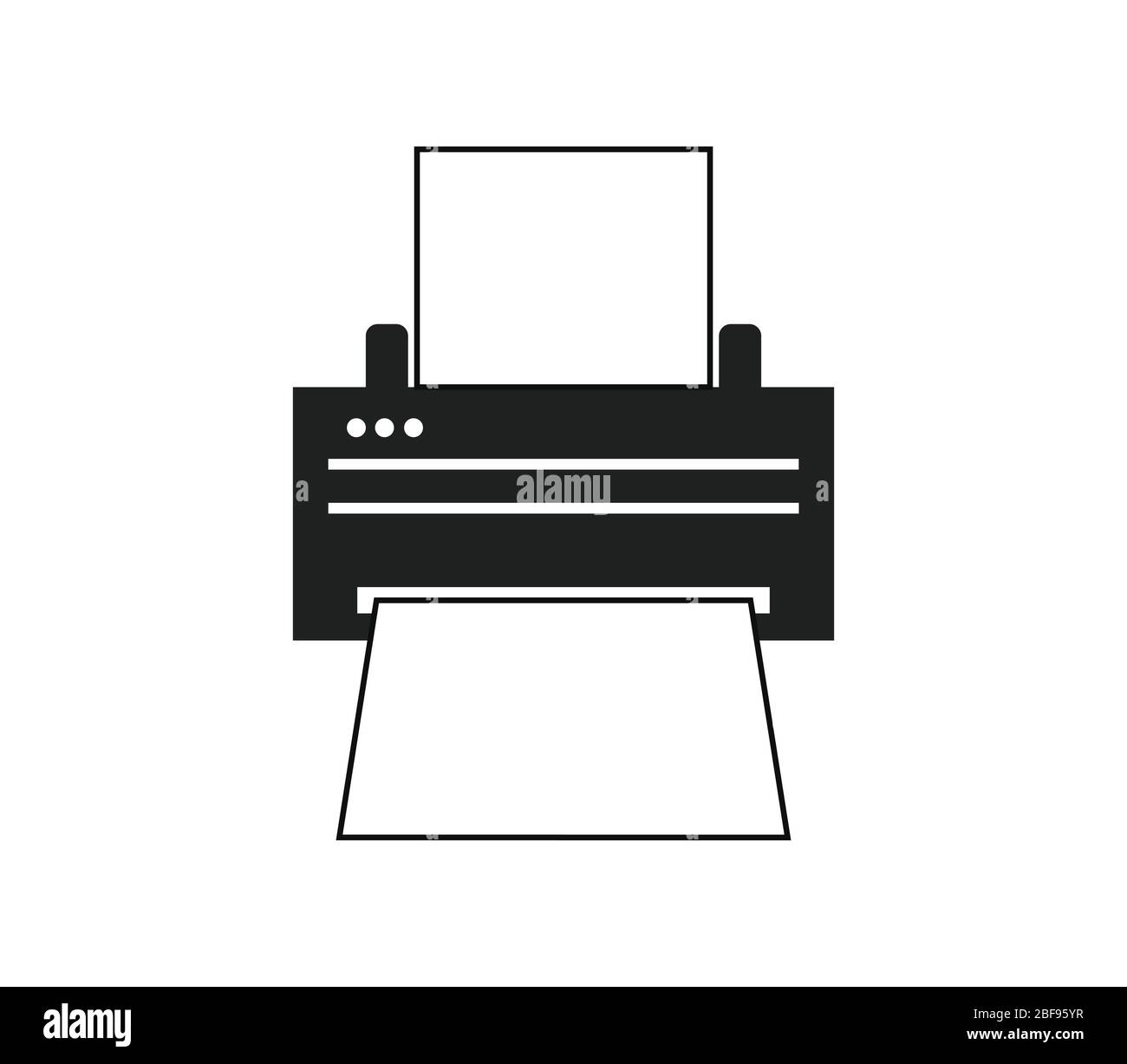 printer icon illustrated in vector on white background Stock Vector