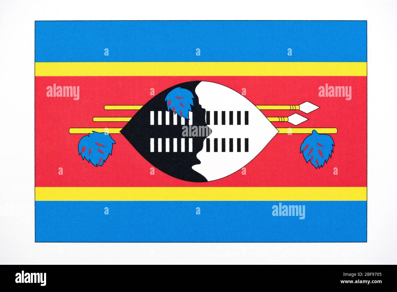 National flag of Eswatini. Stock Photo