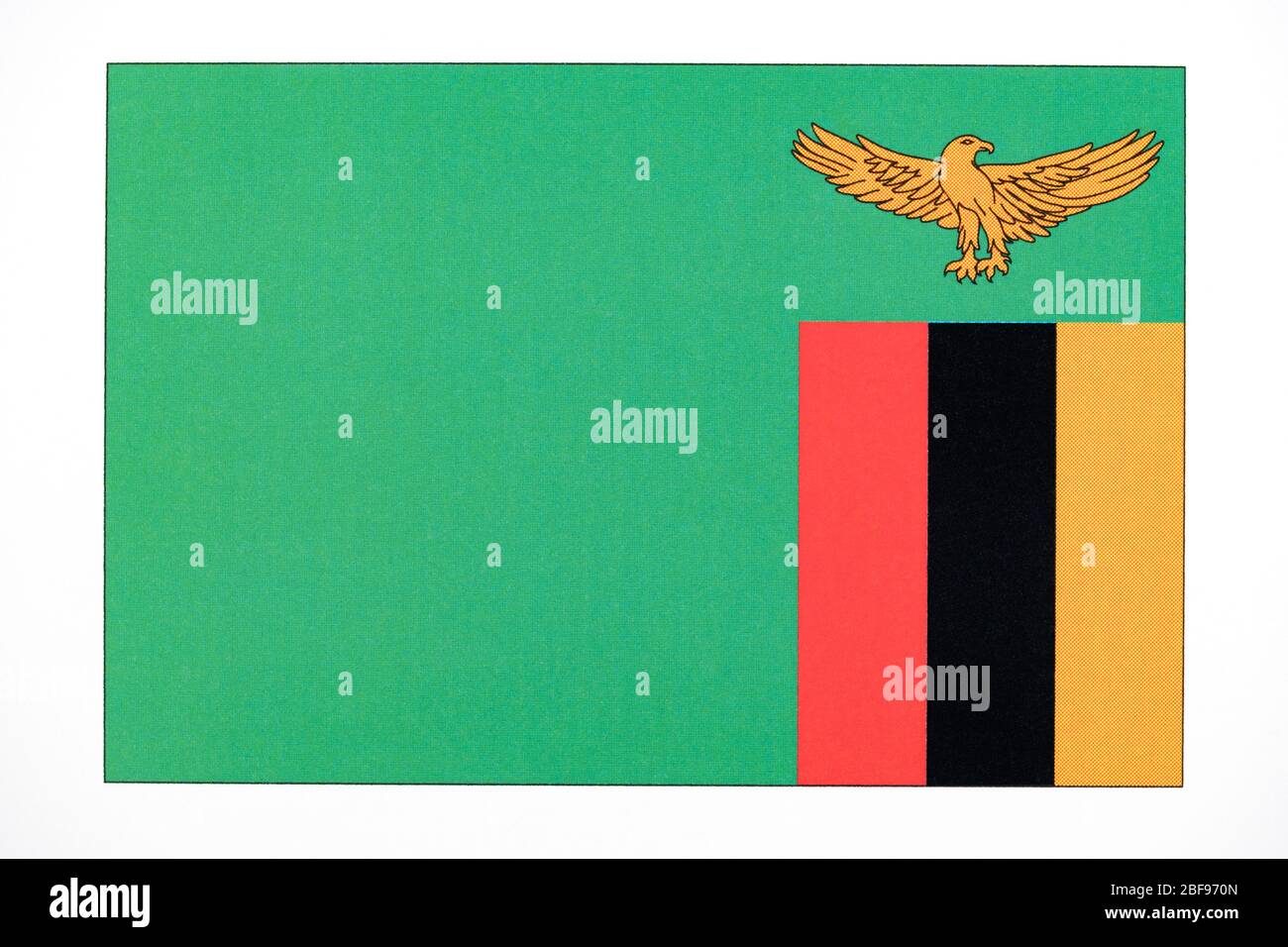 National flag of Zambia. Stock Photo