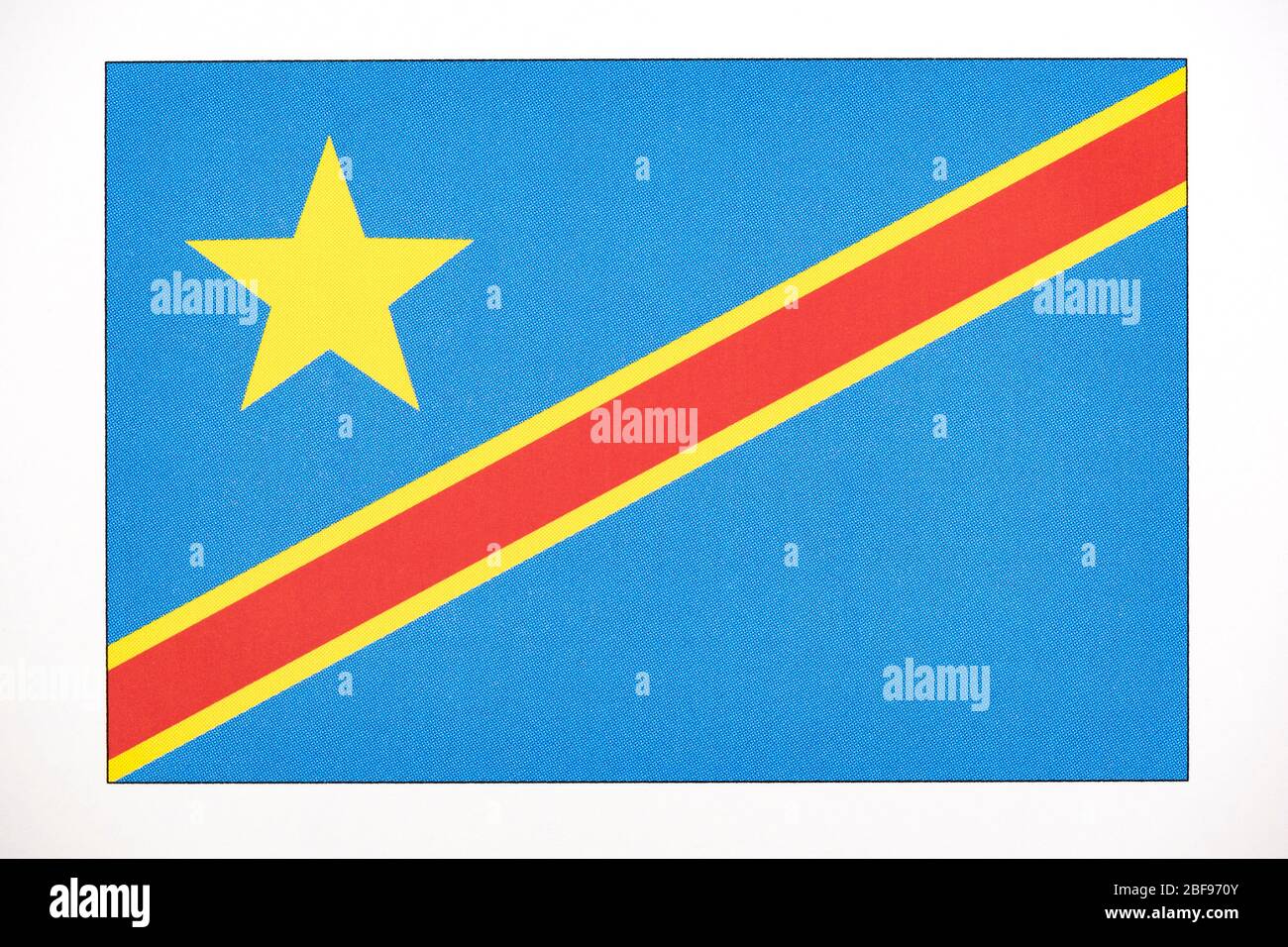 National flag of the Democratic Republic of the Congo. Stock Photo