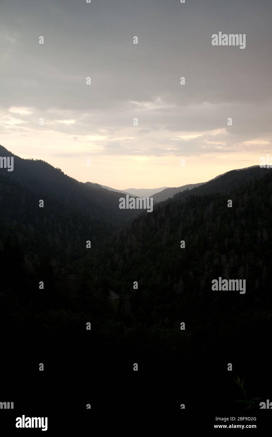 Sunset in the Mountains Stock Photo - Alamy