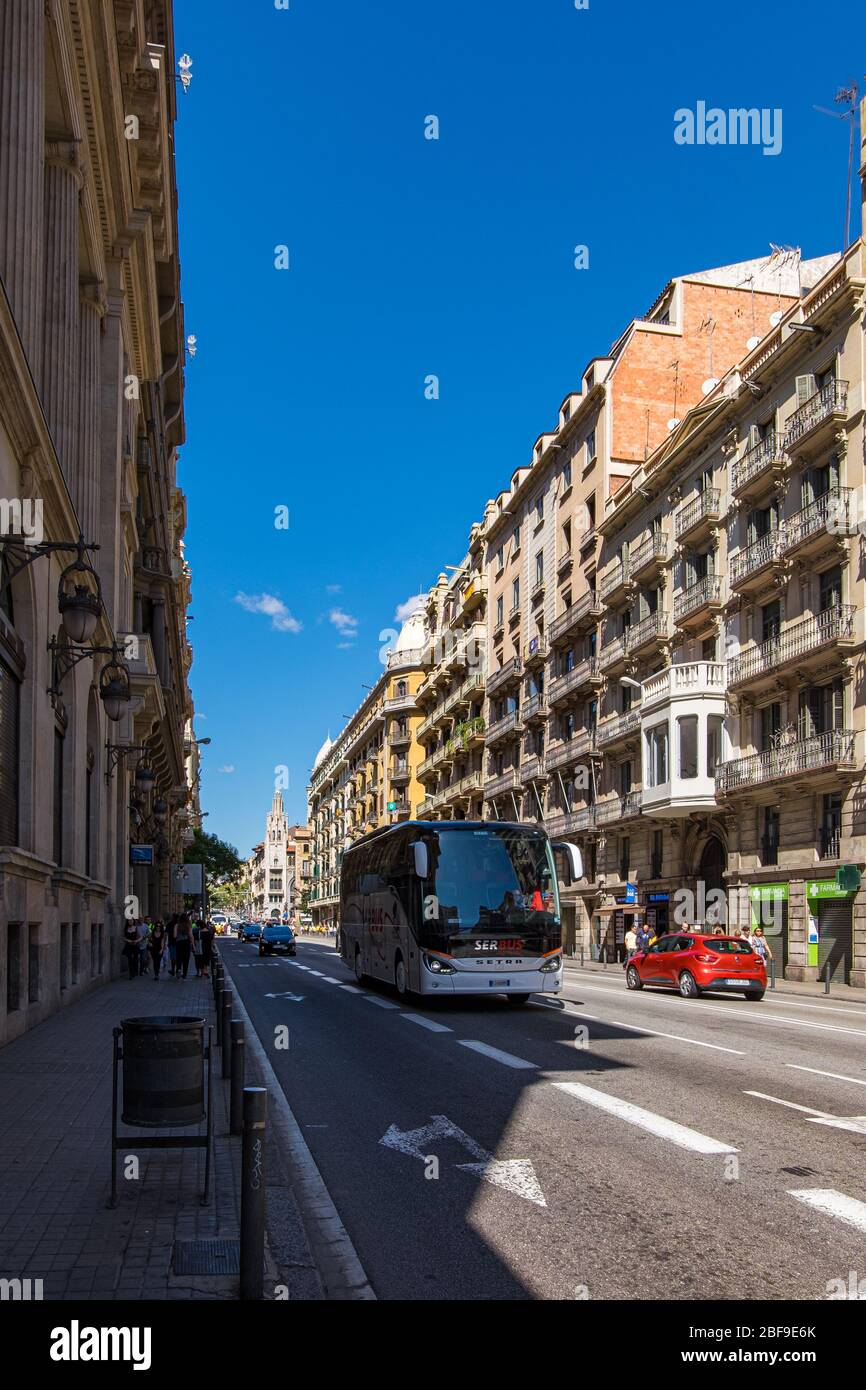 Via Laietana street in Barcelona, Catalonia, Spain Stock Photo