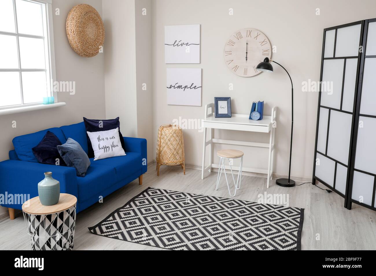 Stylish interior of living room Stock Photo - Alamy