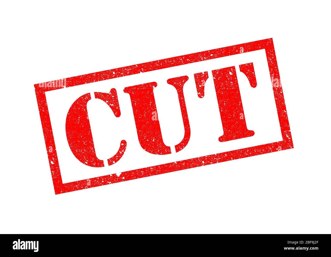 CUT red Rubber Stamp over a white background Stock Photo - Alamy