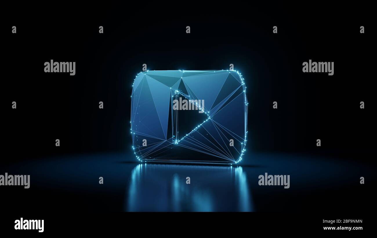 3d Rendering Wireframe Digital Techno Neon Glowing Symbol Of Online Youtube Music Player Logo With Shining Dots On Black Background With Blured Reflec Stock Photo Alamy 3d Rendering Wireframe Digital Techno Neon Glowing Symbol Of Online Youtube Music Player Logo With Shining Dots On Black Background With Blured Reflec Stock Photo Alamy