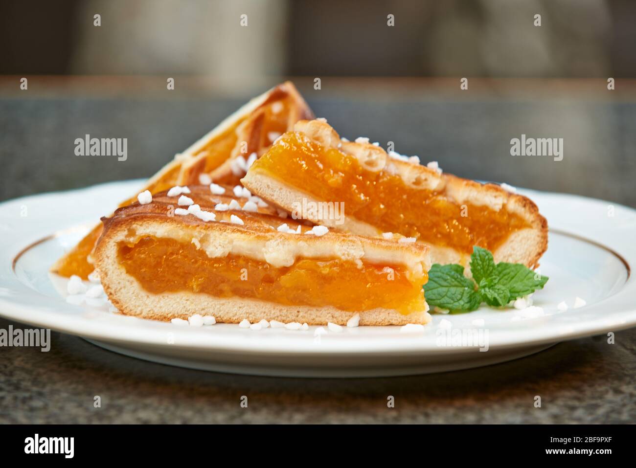 pieces of Vlaai, a traditional cake from the Limburg region of the Netherlands. This type of
