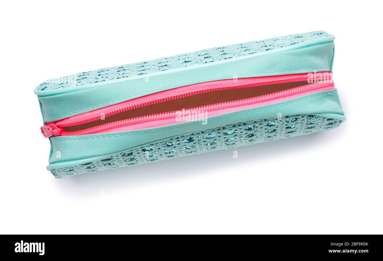 Plastic pencil case isolated on white background Stock Photo - Alamy