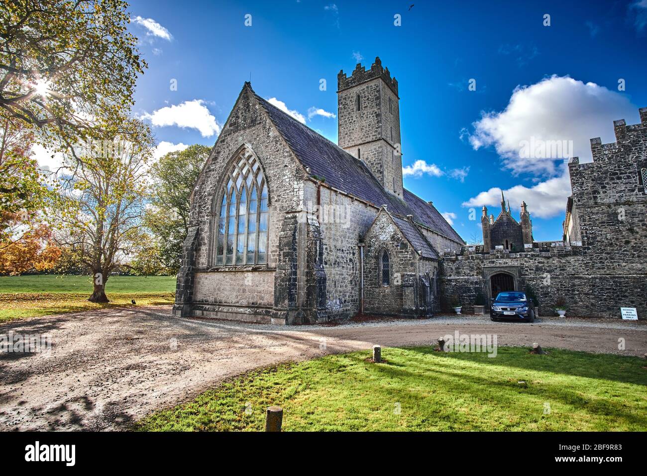 Exterior view of St. Nicholas Church, Adare, County Limerick, Ireland Stock Photo