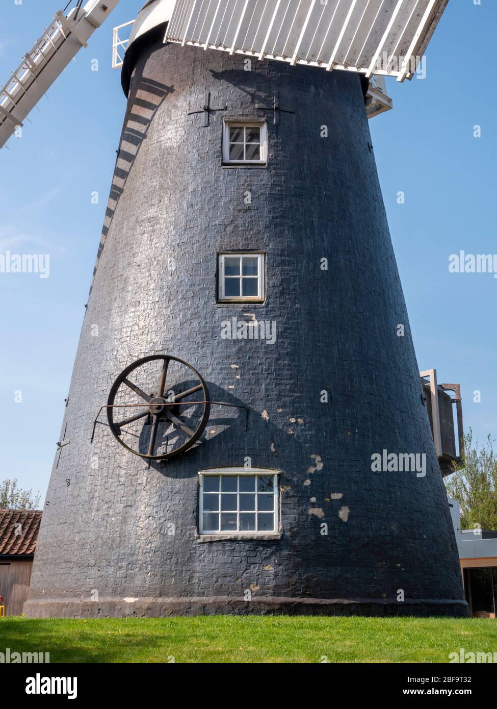 THe windmill at Swaffam Prior Cambridgeshire UK, still grinding grain at Priors Mill Stock Photo