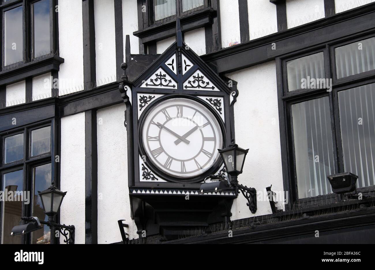 Town clock at Castle Street in the affluent suburb of Dalkey in County Dublin Stock Photo