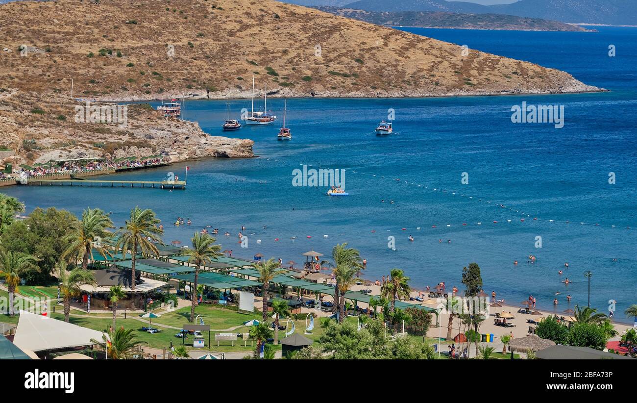 Akyarlar, Bodrum Holiday Cove with unique beauty. Stock Photo