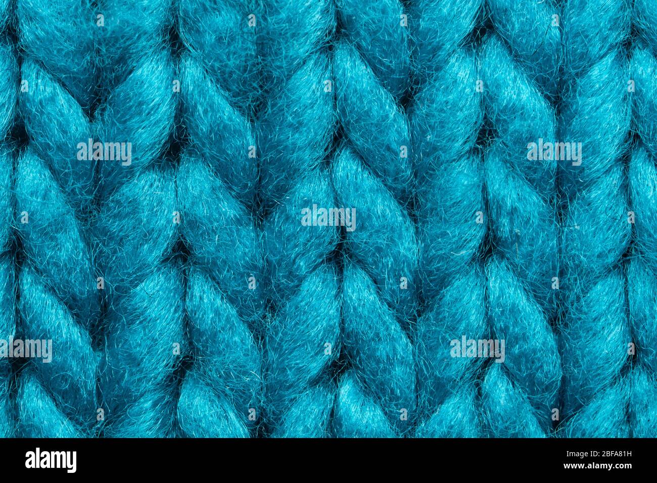 Blue knit sweater texture macro background Stock Photo