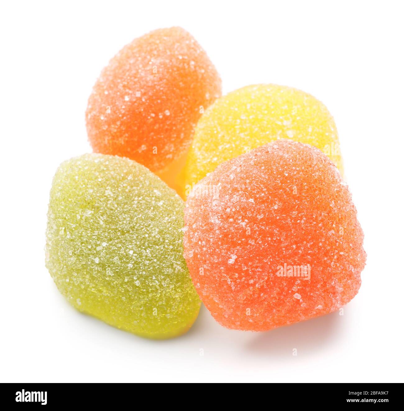Sweet jelly candies on white background Stock Photo - Alamy