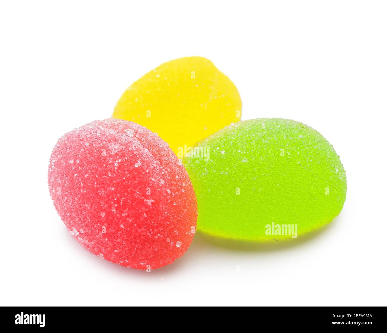 Sweet jelly candies on white background Stock Photo - Alamy