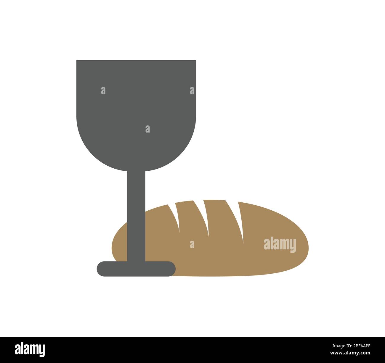 bread and wine icon illustrated in vector on white background Stock Vector