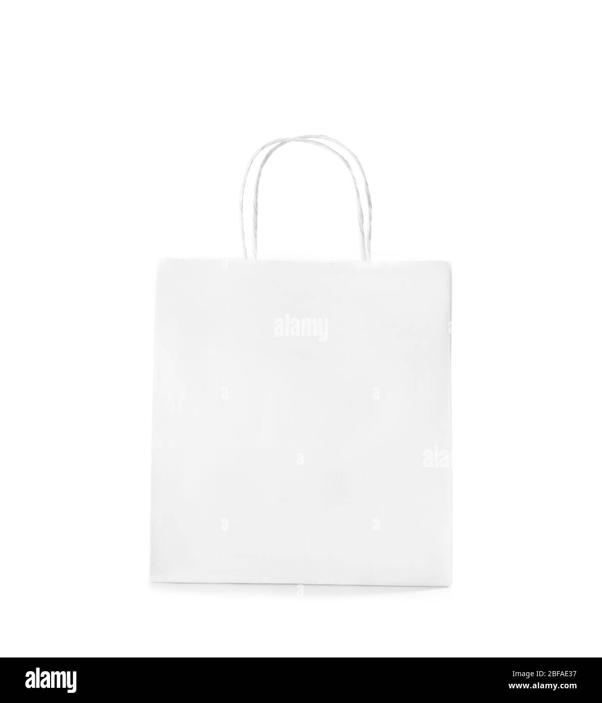 Paper shopping bag on white background Stock Photo - Alamy