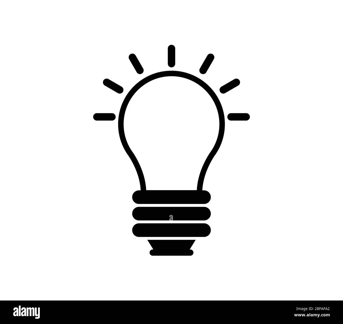 light bulb icon illustrated in vector on white background Stock Vector