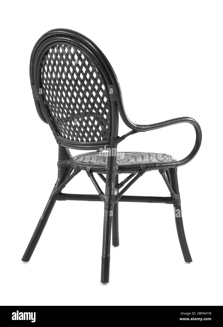Wicker chair on white background Stock Photo Alamy