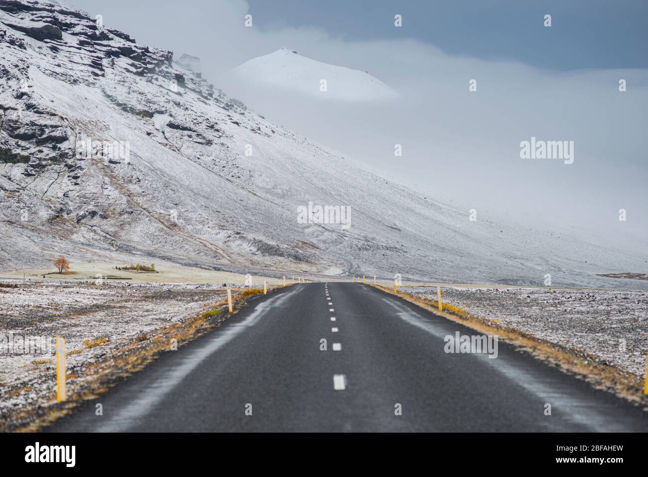 Ring road to north Iceland by east coast, Iceland Stock Photo