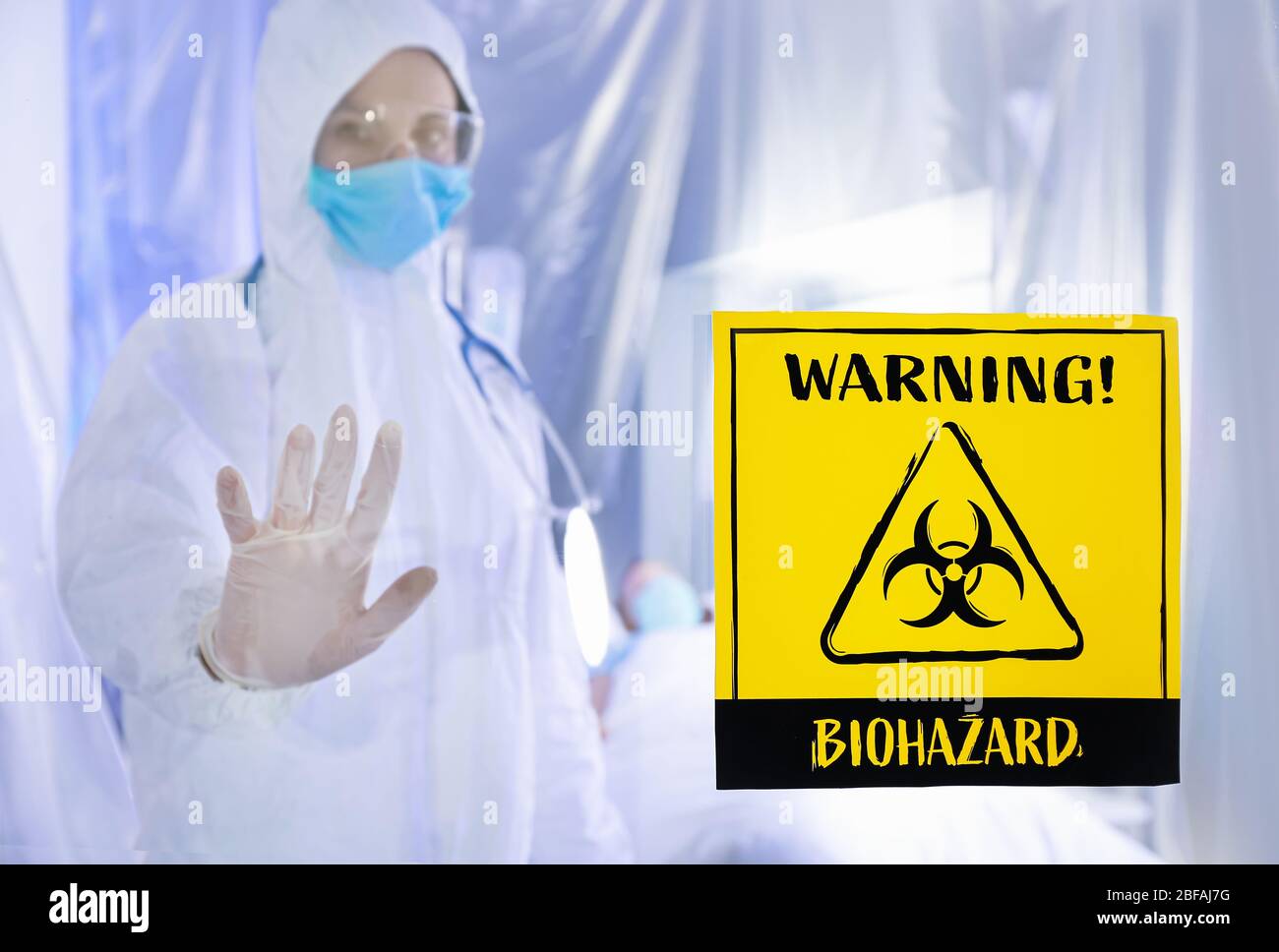 Female doctor biohazard sign hi-res stock photography and images - Alamy