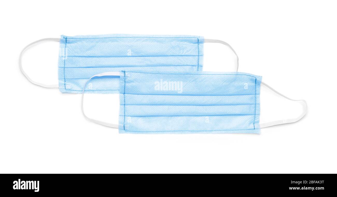 Medical masks on white background Stock Photo - Alamy