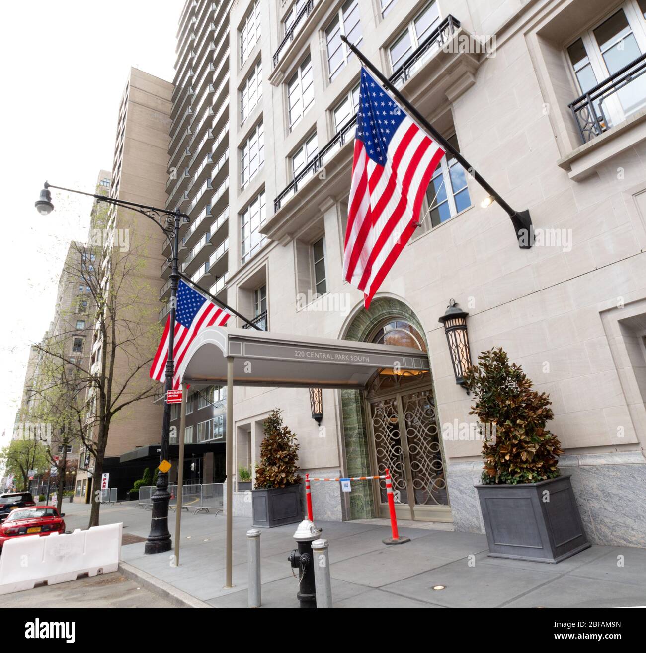 an entrance to 220 Central Park South, one of several real estate