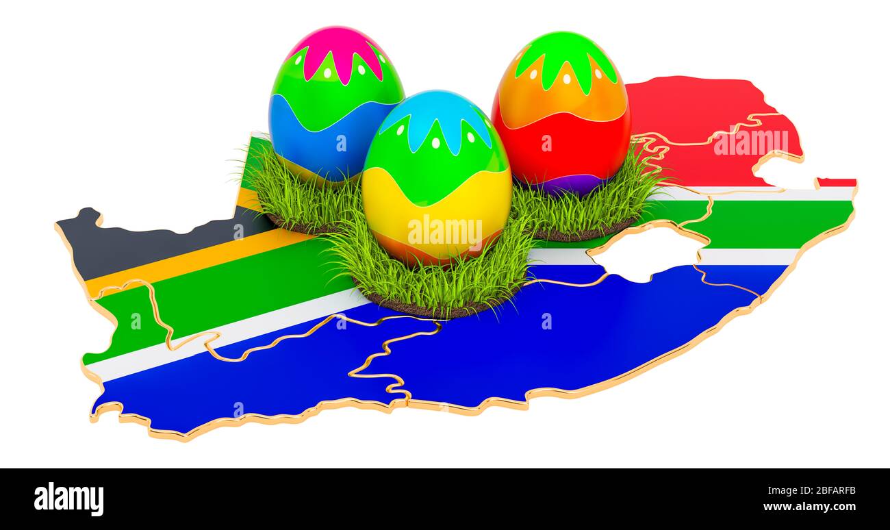 Easter holiday in South Africa, Easter eggs on the South African map