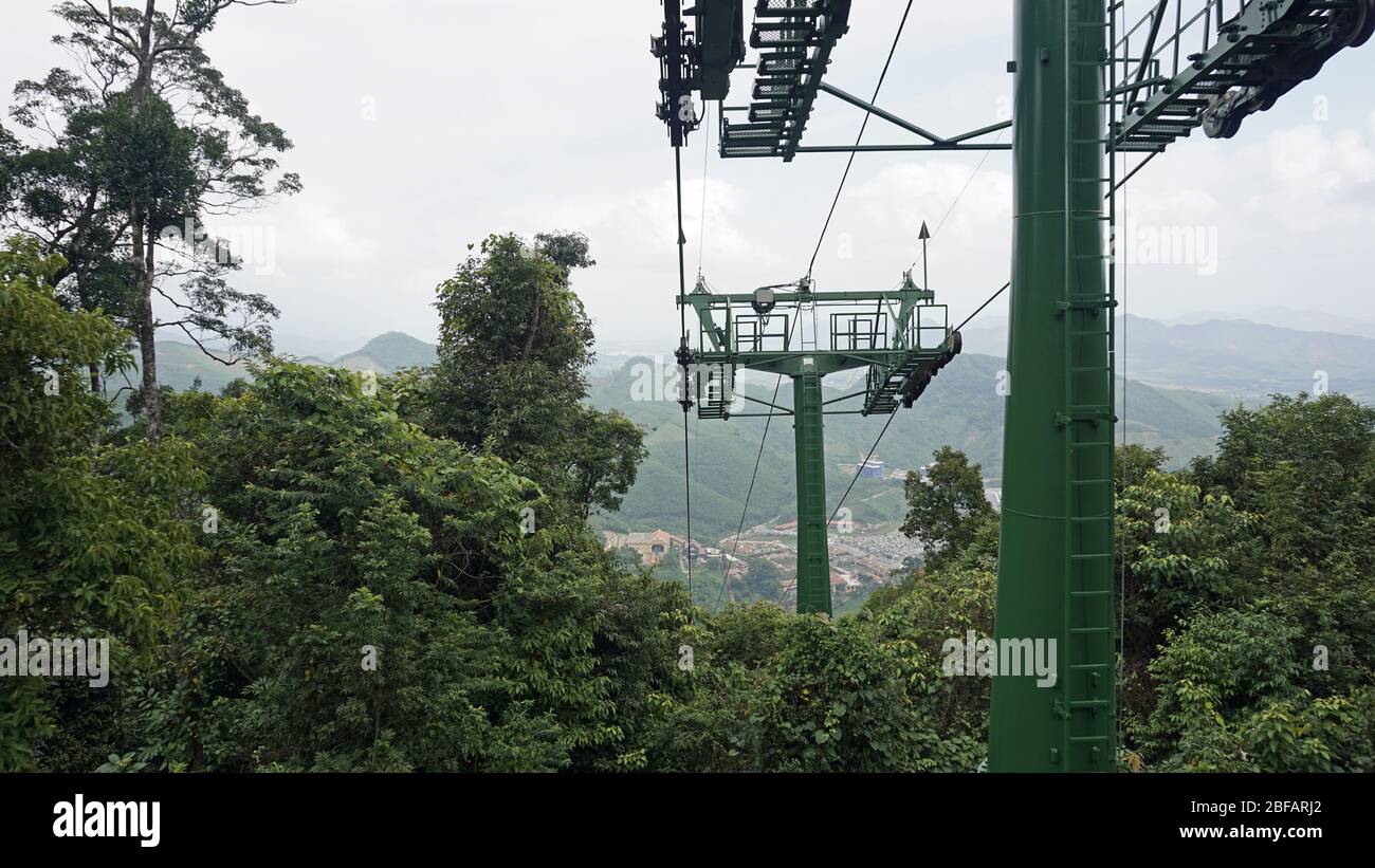 cable car in bana hills in vietnam Stock Photo