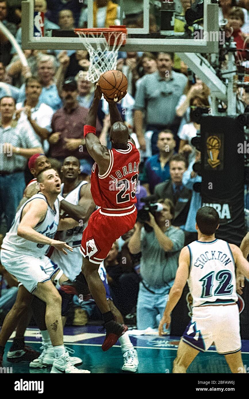 Michael Jordan competing angainst the Utah Jazz during the 1997 NBA Finals  Stock Photo - Alamy
