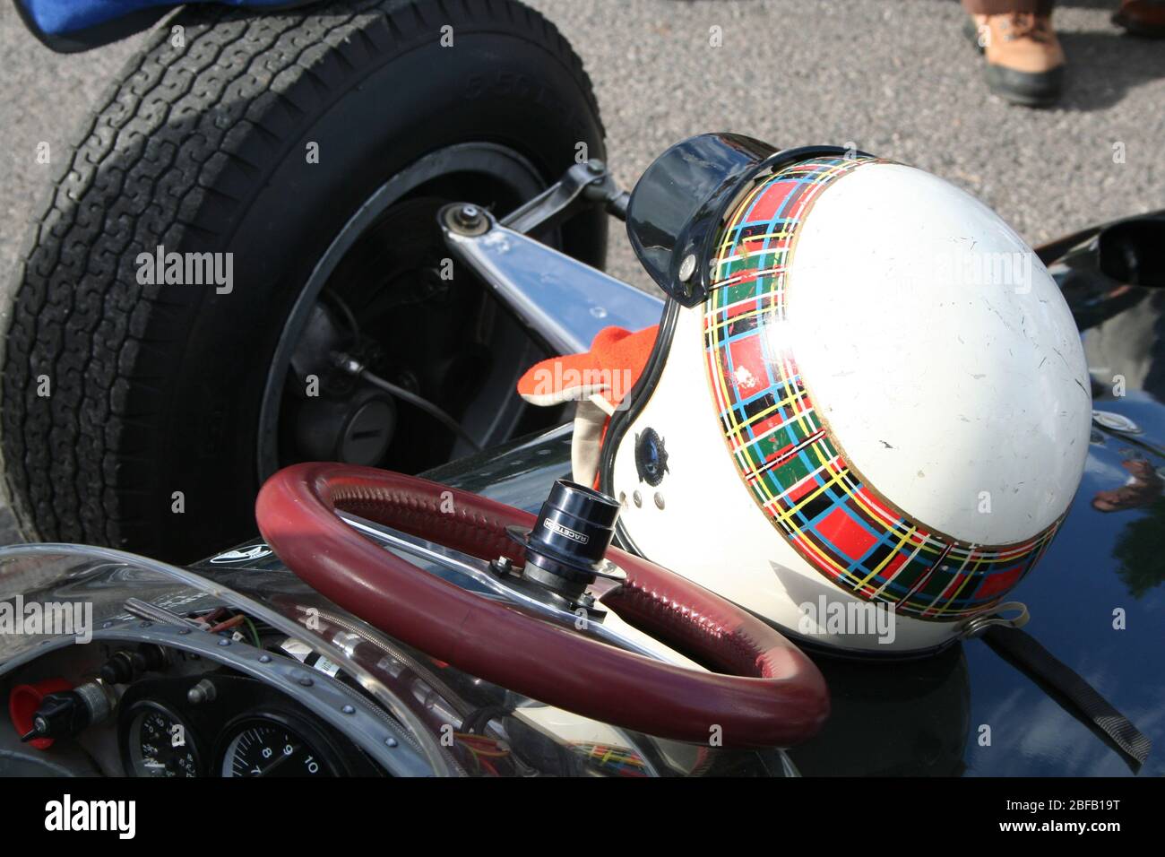 2010 GOODWOOD Revival Jackie Stewart classic racing helmet Stock