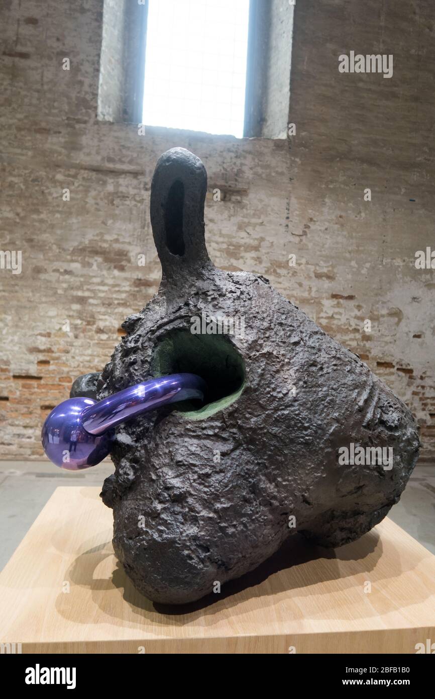 A work of art by Nicole Eisenman titled, Sherpson, exhibited at the 58th Venice Art Biennale Stock Photo