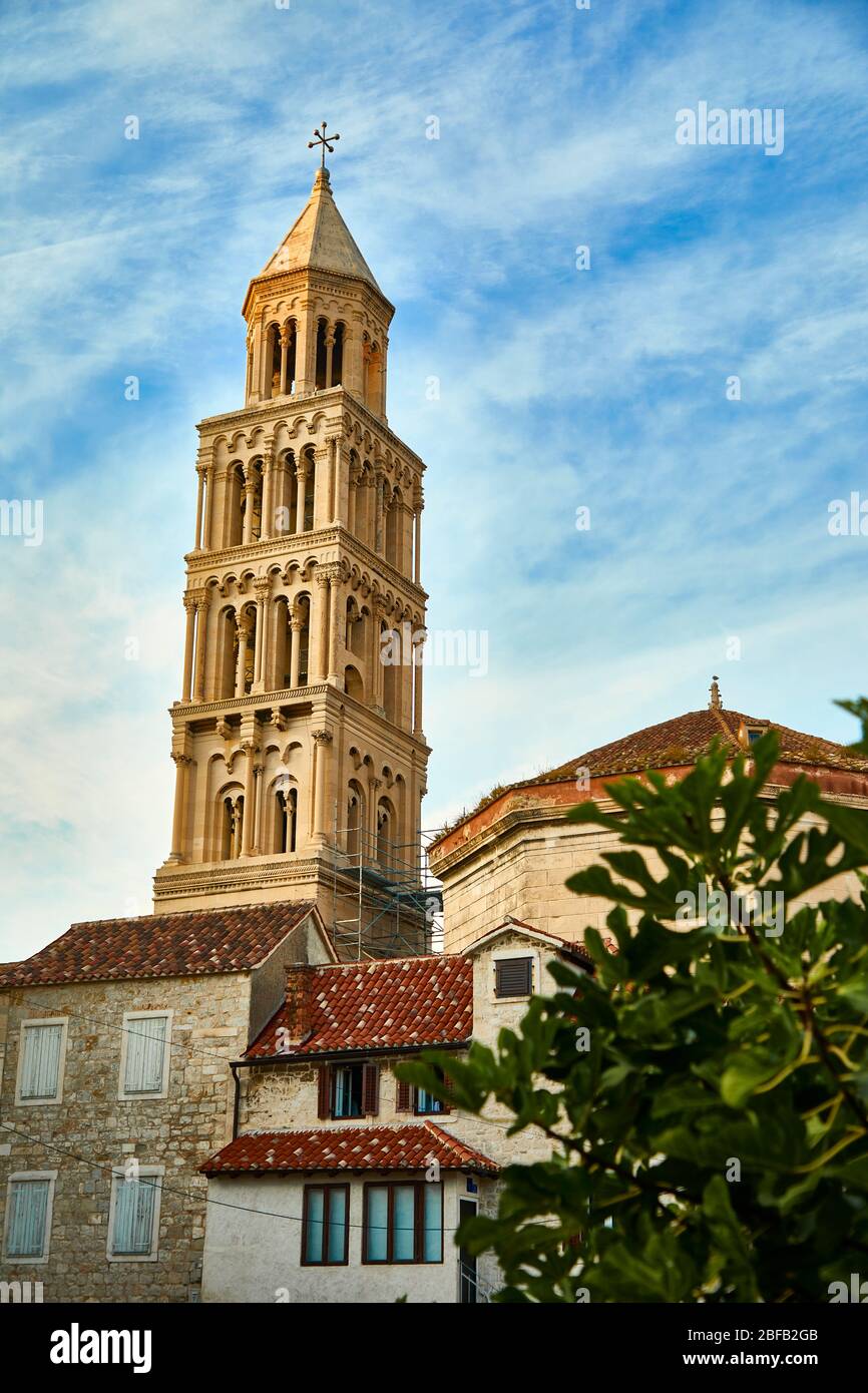 The bell tower of the Cathedral of St. Domnius dominates the scene in