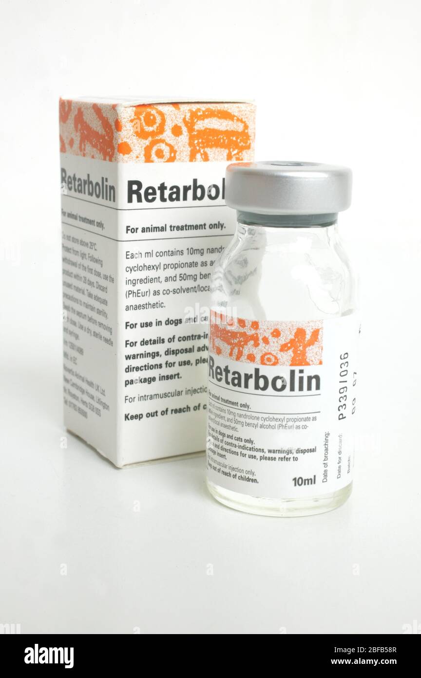 Retarbolin. A 10ml solution for injection Stock Photo