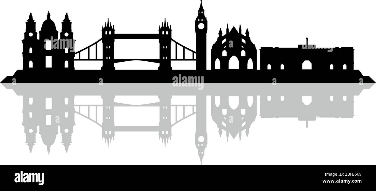London skyline icon illustrated in vector on white background Stock ...