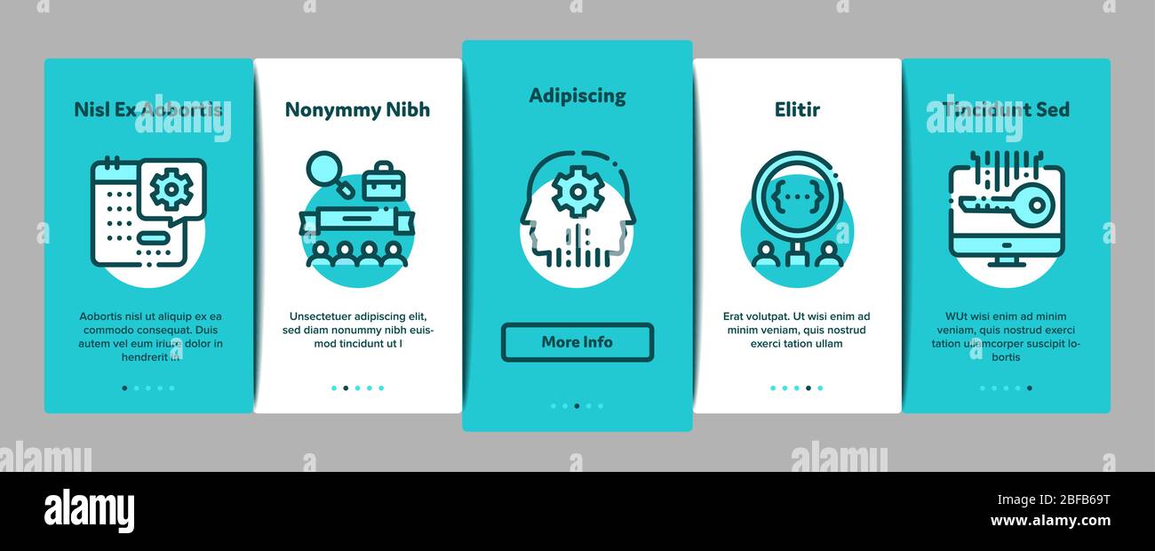 Hackathon Development Onboarding Elements Icons Set Vector Stock Vector ...