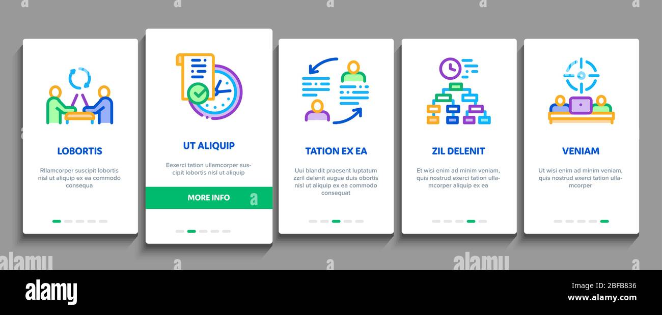Hackathon Development Onboarding Elements Icons Set Vector Stock Vector