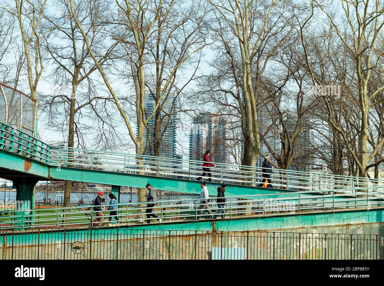The East River Park in NYC on March 18, 2020 during the Coronavirus